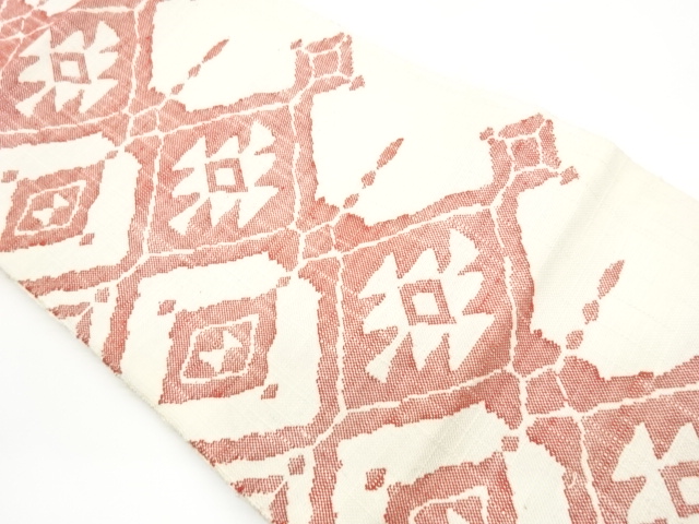 JAPANESE KIMONO / NAGOYA OBI / MAWATA TSUMUGI / WOVEN SHOKKO FLOWER 